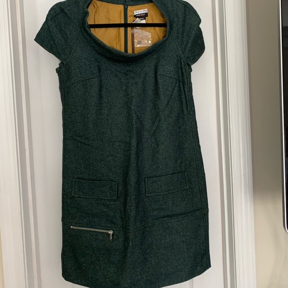 miss sixty green dress Miss Sixty Long Sleeve Mock Neck Ribbed Body Con Wool Blend Dress Sz XS